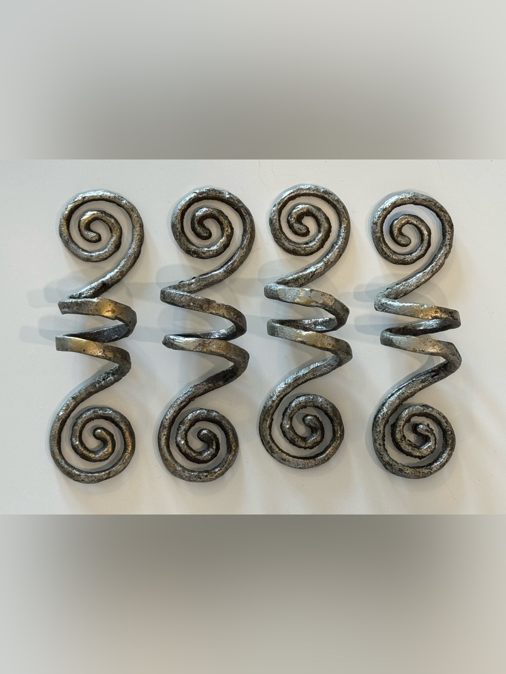 Vintage Pier 1 Imports Metal Scroll Napkin Rings Set of 4